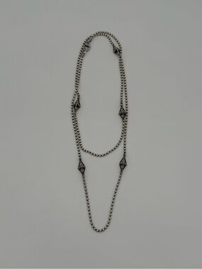 Lagos 18K Gold & Sterling Silver KSL Pyramid Station Necklace, 32"